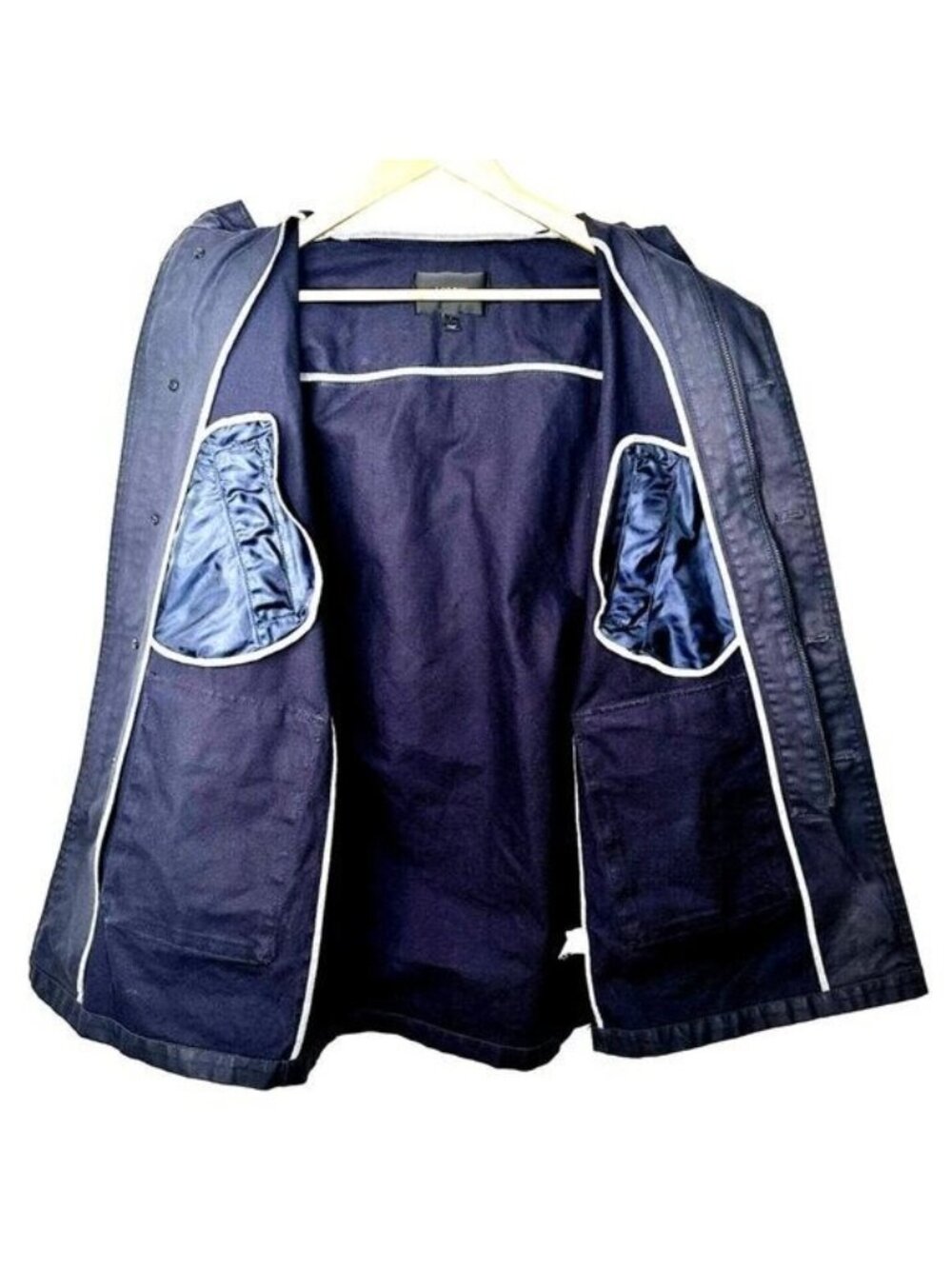 J.Crew Hooded Anorak Jacket Womens S Blue Cotton Utility Lightweight Casual Fall - Picture 5 of 13